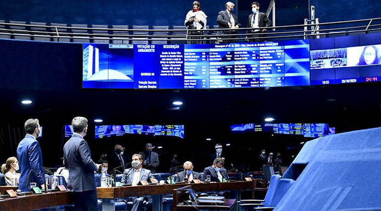 Imagem do plenário do Senado Federal durante sessão deliberativa semipresencial. Foto: Waldemir Barreto/Agência Senado