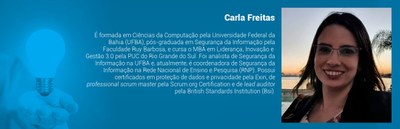 Box com foto e minicurrículo de Carla Freitas