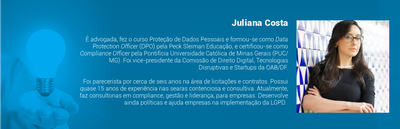 Box com foto e minicurrículo de Juliana Costa