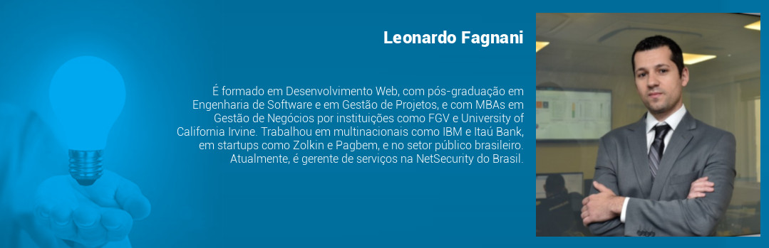 É formado em Desenvolvimento Web, com pós-graduação em Engenharia de Software e em Gestão de Projetos, e com MBAs em Gestão de Negócios por instituições como FGV e University of California Irvine. Trabalhou em multinacionais como IBM e Itaú Bank, em startups como Zolkin e Pagbem, e no setor público brasileiro. Atualmente, é gerente de serviços na NetSecurity do Brasil.