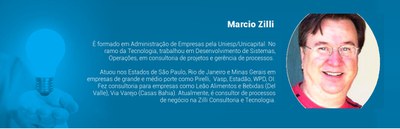 Box com foto e minicurrículo de Márcio Zilli