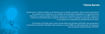 Box com minicurrículo de Gileno Barreto