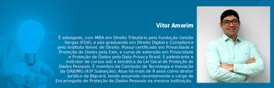 Imagem com foto e minicurrículo de Vitor Amorim