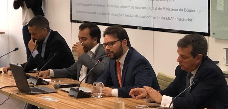 Presidente Caio Paes de Andrade em sua participação na mesa de abertura