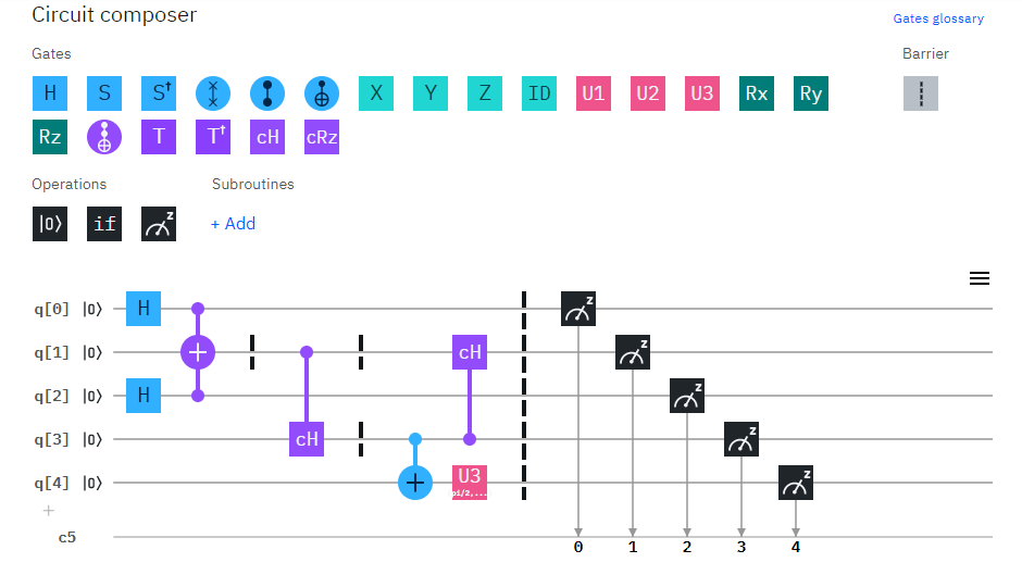 Imagem demonstrando um circuit composer