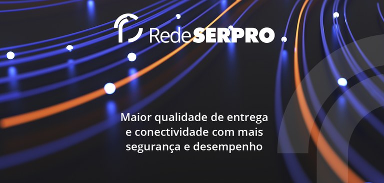 Ilustração abstrata com aplicação da marca "Rede Serpro"