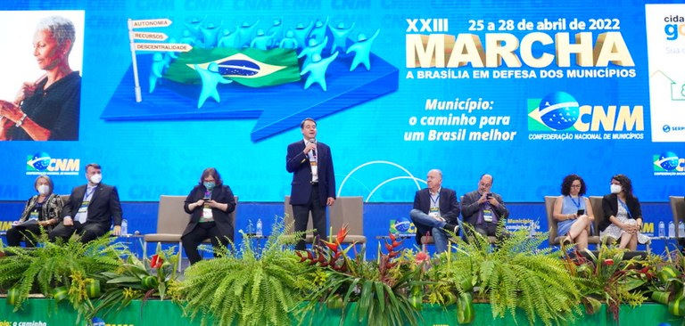 Gileno Barreto, presidente do Serpro, durante o lançamento do Cidades Gov.br, em Brasília