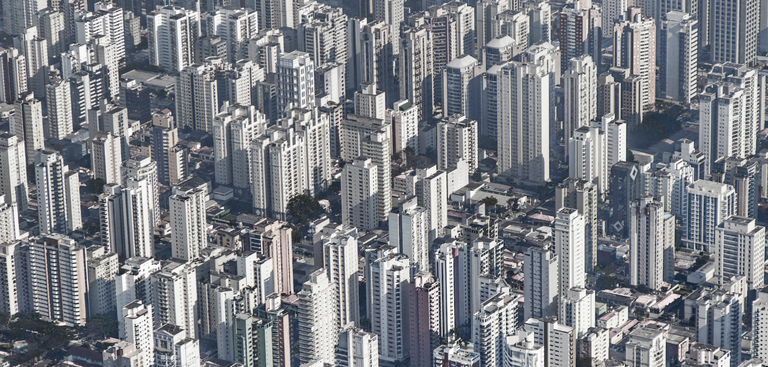 Vista área de edifícios na cidade de São Paulo