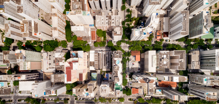 Vista aérea de uma cidade
