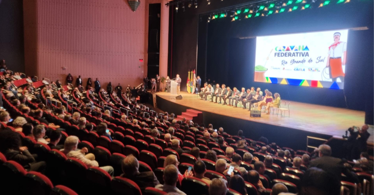 Palco principal da Caravana Federativa realizada em Porto Alegre