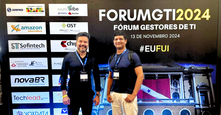Marcelo Lobo Rocha e Sebastião Borges Fonseca representaram o Serpro em duas palestras no fórum
