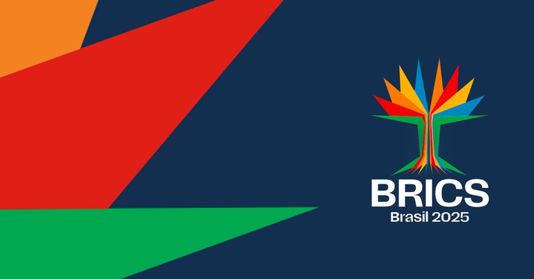 Ilustração com marca do BRICS 2025