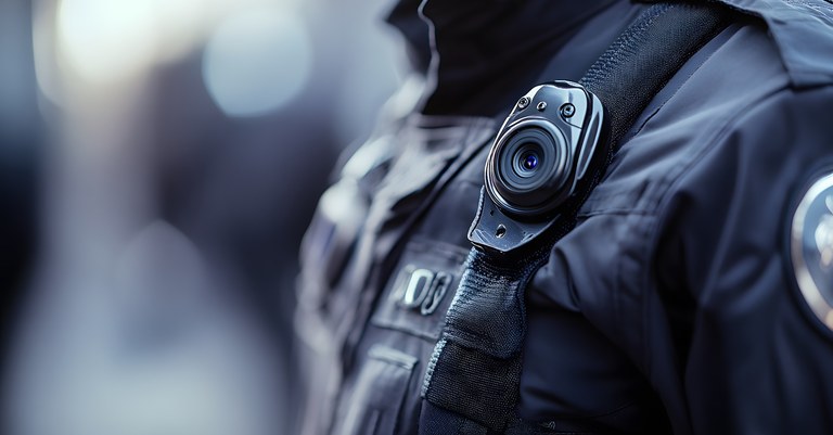Policial usando câmera corporal.jpeg Policial usando câmera corporal.jpeg