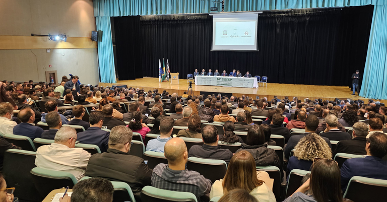 Palco principal do 14° Seminário de Gestão Pública Fazendária (SGESP), realizado em Ribeirão Preto (SP)