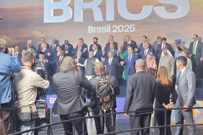 Momento da foto oficial dos chefes de Estado