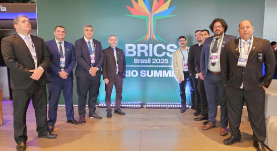 Equipe Serpro durante os trabalhos da 17ª Cúpula dos BRICS