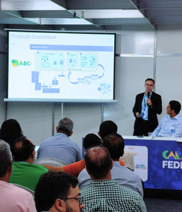 Bruno Vilela, superintendente do Serpro, durante sua apresentação