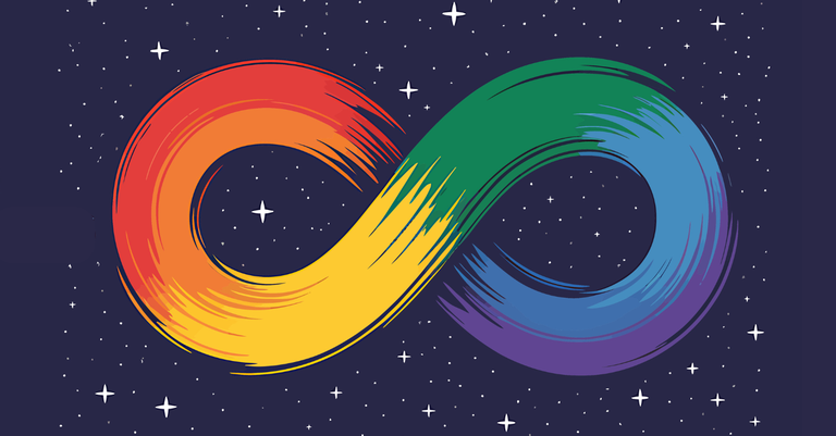 O infinito colorido como símbolo da neurodiversidade
