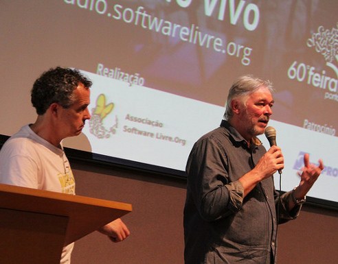 Sady Jacques e Marcos Mazoni no Lançamento da Rádio, na última sexta-feira, 7