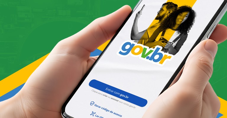 Tela de celular mostrando o aplicativo Gov.br